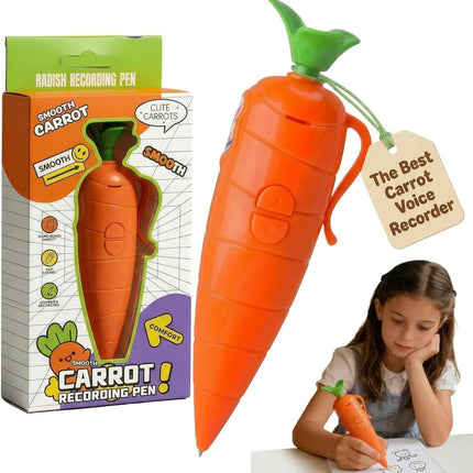 Carrot Pen Recorder Recording Voice Birthday Recorders for Kids Device Recordable Gifts Merch That Records Audio Small Merchandise with Playback Stuff Surprise Toy Student Cute Carrot-Shaped (1PC)