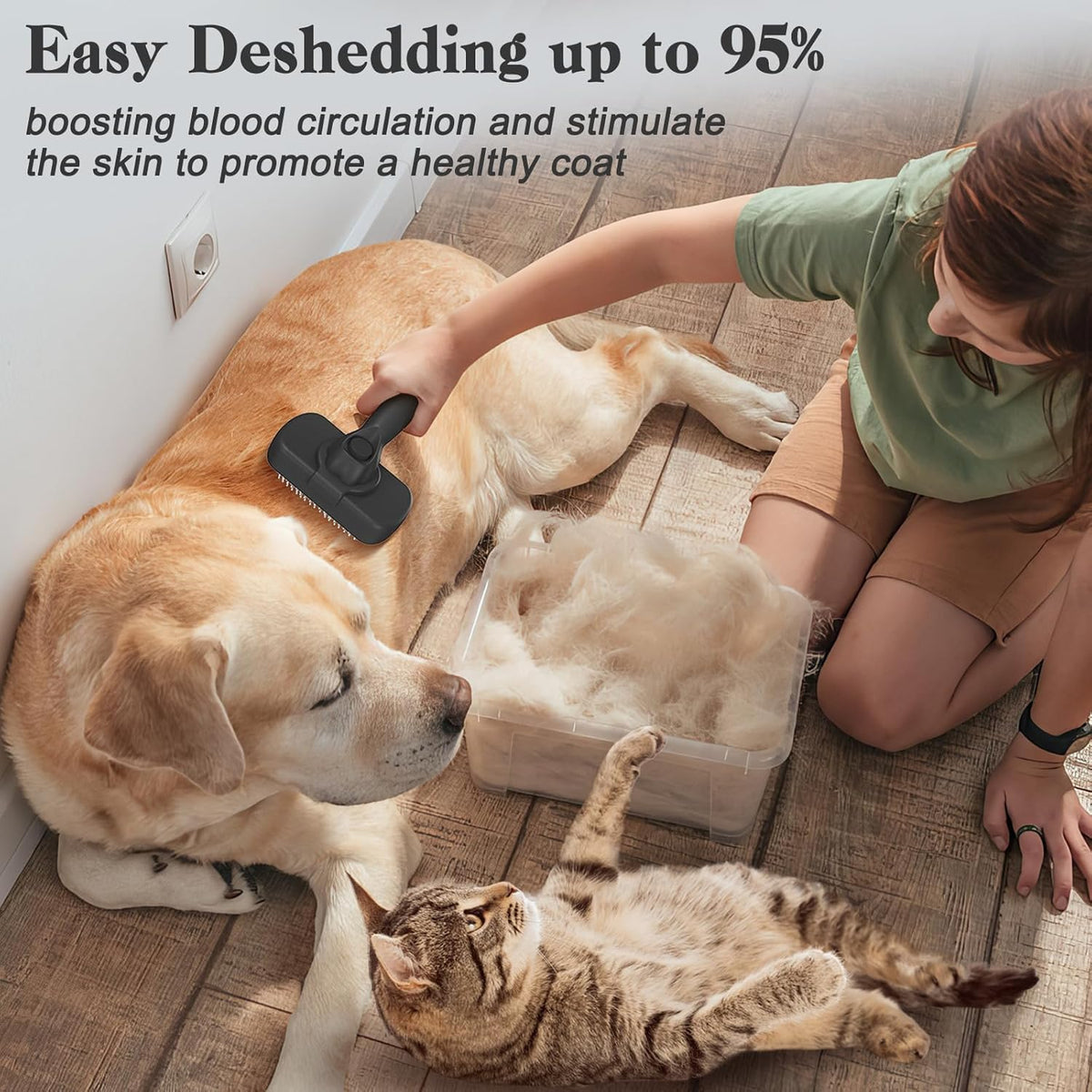 Self Cleaning Slicker Brush for Dogs & Cats - Skin Friendly Deshedding and Grooming Brush for Haired - photo 5