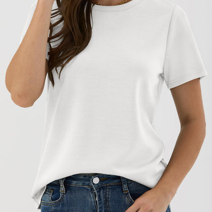 Women Short Sleeve Tops Summer Wrinkle-Free Basic Tee Shirts