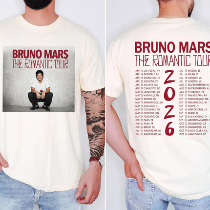 The Romantic Tour Shirt - Bruno Music Fan Merch 2026 - Y2K Style Concert Tee