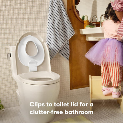 Frida Baby Drop Down Potty Seat, Potty Training Seat for Toddlers, Attaches Securely to Adult Toilet, Flips Up or Stays Down for Kid Ready Access, Easy to Clean, Secure, Stable & Easy to Install