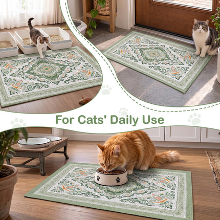 24"x15" Cat Litter Mat Non-Slip Washable Litter Box Mat