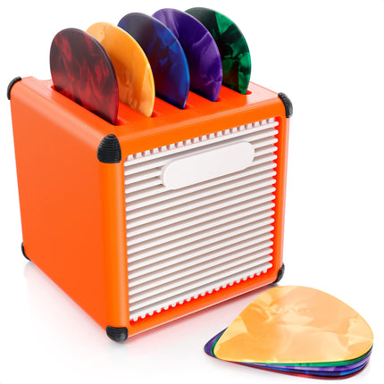 Guitar Pick Holder Box With Drawer, Amp Display, Black, 9 Slots
