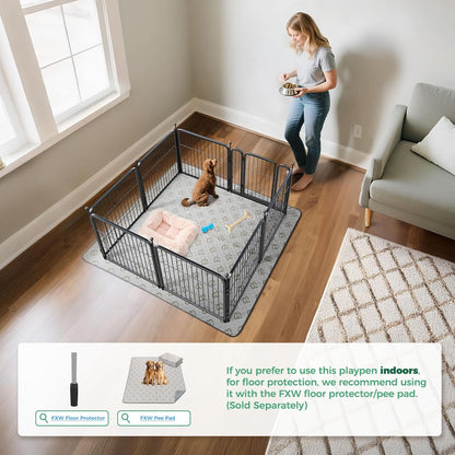 Dog Playpen, 24-Inch 8-Panel, Black - photo 2