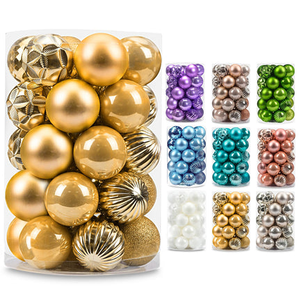 2.36''/60mm 34ct Christmas Ball Large Ornaments Party Decorations Shatterproof Festival Pendant Hangings for Xmas Tree Decor (60mm, Dark Blue)