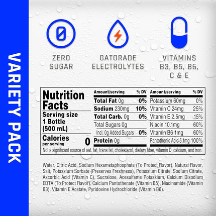 Propel Immune Support with Vitamin C + Zinc, 3 Flavor Variety Pack, 16 Fl Oz (Pack of 12)