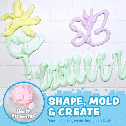 Fluffy Foam Soap, Variety 6 Pack | Shape, Mold & Create Bath Art with Soft Bath Foam for Kids | Gentle - photo 3