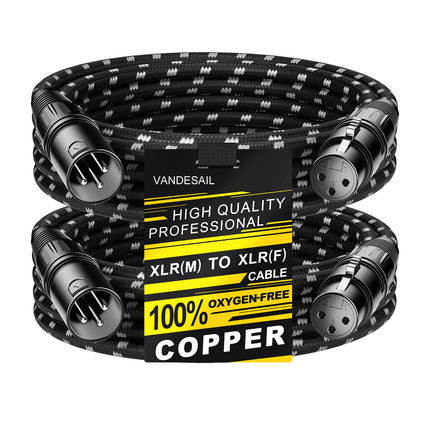XLR Cables 25ft 2Pack, Durable Nylon Braided XLR Microphone Cable