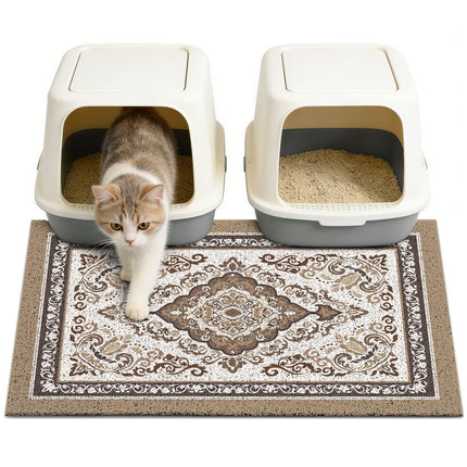 24"x15" Cat Litter Mat Non-Slip Washable Litter Box Mat