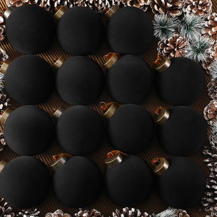15 Pcs Velvet Christmas Balls, Burgundy