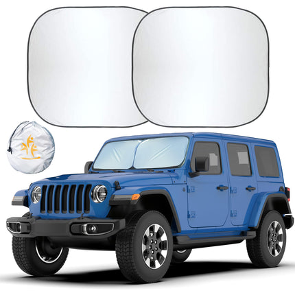 2 Piece Foldable Car Windshield Sun Shade, UV & Heat Protection - photo 9