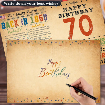 70th Birthday Card Gifts for Women Men Man, 70th Birthday Decorations for Mom Dad, 70 Year Old Birthday Gift for Grandpa Grandma, Back In 1956