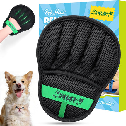 Upgraded Pet Hair Removal Glove for Dogs & Cats, Electrostatic Five-Finger Hair Remover for Furniture, Couch, Carpet, Clothing& Car Seat, 1Pcs Reusable Magic Brush Pet Hair Remover Tool (Black)