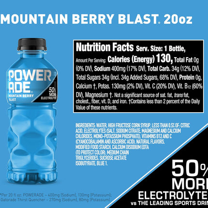 POWERADE Mountain Berry Blast, 20 fl oz, 8 Pack