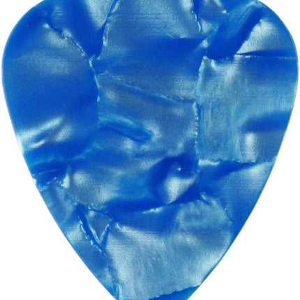 Celluloid Light Blue Pearl Guitar Or Bass Pick - 0.46 mm Light Gauge - 351 Shape - 12 Pack