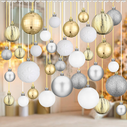 36 Pcs Christmas Balls Ornaments for Ceiling, Red, Green, Gold