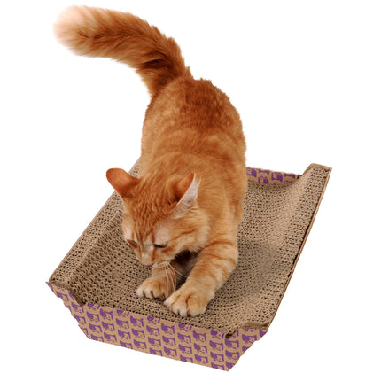 Super Scratcher Chaise Corrugated Cat Scratcher, Catnip Infusion Technology - Brown, One Size
