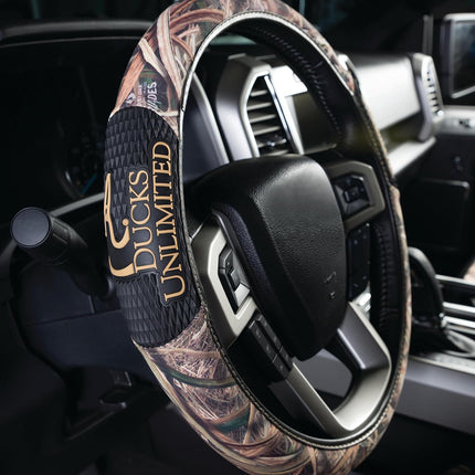 Ducks Unlimited Steering Wheel Covers, Universal Fit, Easy to Install for Car Truck Van SUV, Mossy Oak Shadow Grass Blades (SIOC)