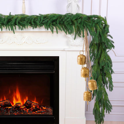 2Pcs 6FT Christmas Garlands, Real Touch Norfolk Pine Garland