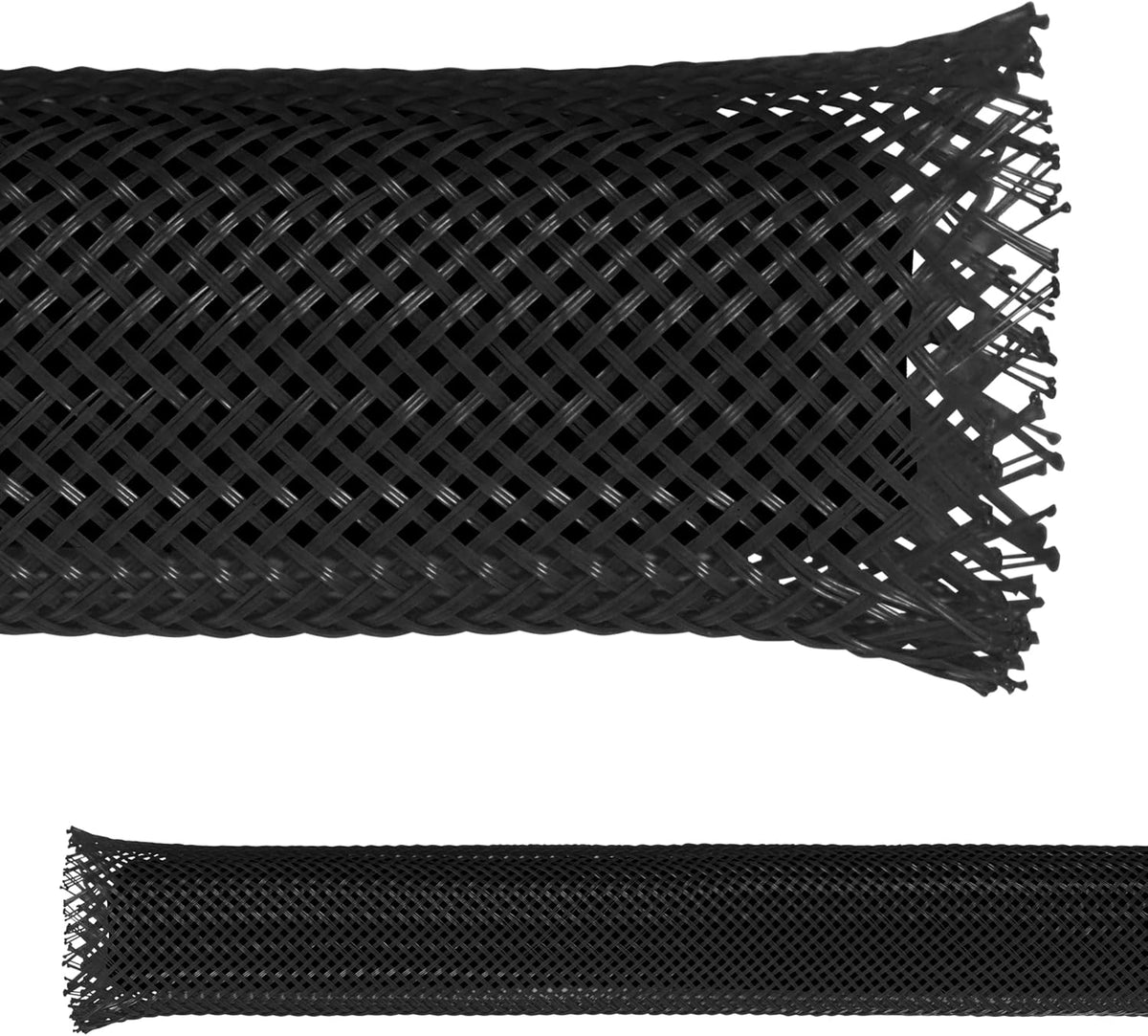 2" PET Expandable Braid Sleeving Flame Retardant Flexible Wire Mesh for Cord Management and Cable Protection - 25 Feet