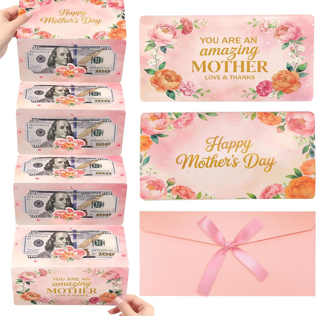 Mother's Day Money Envelope with 6 Cash Slots DIY Money Holder Surprise