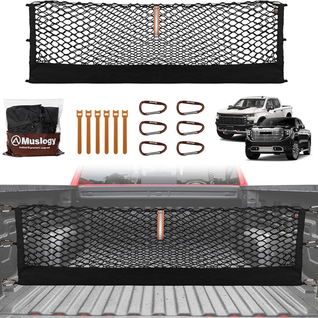 Truck Bed Cargo Net Trunk Netting with Heavy Duty Carabiners