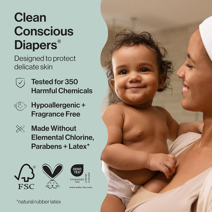 The Honest Company Comfort Dry Disposable Diapers for Sensitive Skin, Hypoallergenic, Wild Thang + All The Alpacas, Super Club Box Size 4 (22–37 lbs) 104 Count