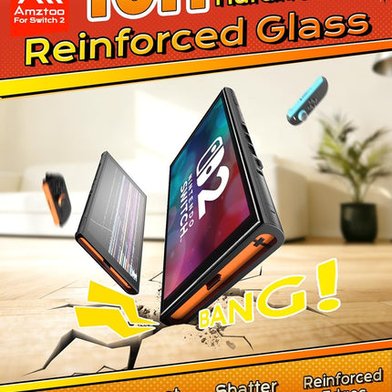 Screen Protector for Switch 2, 10H Military Grade Protection Tempered Glass with Eye Protection for Nintendo, [2026 Upgrade] Auto-Align & Auto-Dust Kit, Ultra-Durable, HD Clear, Full Coverage, 2 Pack