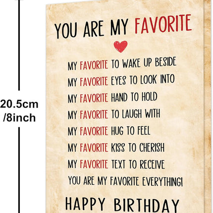 IDU Birthday Card for Husband Wife Boyfriend Girlfriend Couple Men Women,Romantic Happy Birthday Cards Gifts Decorations for Him Her