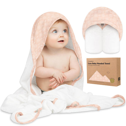 Hooded Baby Towel for Newborn, Baby Bath Towels (Frog, 35x35)