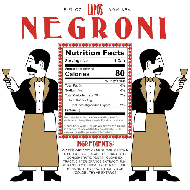 Non-Alcoholic Negroni, Lightly Sparkling, Juniper and Citrus, 4 Cans