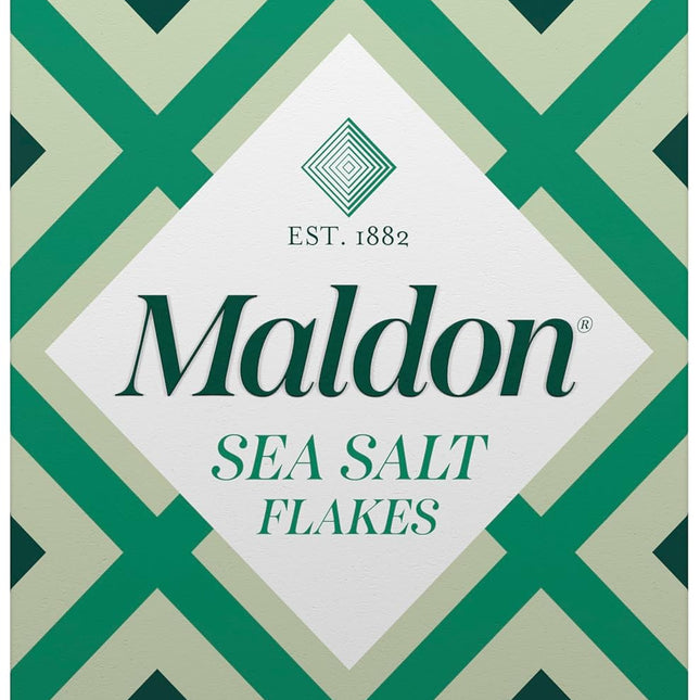 Maldon Salt, Sea Salt Flakes, 8.5 oz (240 g), Kosher, Natural, Unique Gourmet Pyramid Shaped Salt Flakes, Perfect for a Wide Range of Dishes, Hand-Harvested for Four Generations (Packaging May vary)