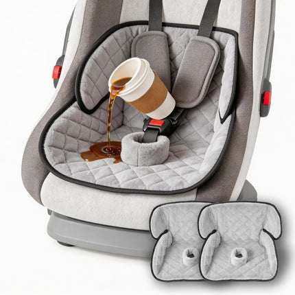 Wonderkin 2-Pack Potty Training Car Seat Protector, Waterproof Car Seat Liner, Non-Slip Leak-Proof Piddle Pads,Washable Cover Fits Car Seats Strollers Bouncers, Ages 6 Months to 4 Years (Grey)