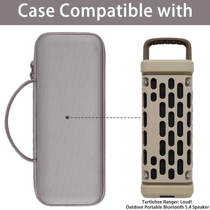 Hard Shell Protective Storage Case for Turtlebox Ranger: Loud! Outdoor Portable Bluetooth 5.4 Speaker, Shockproof Portable Travel Carrying Box with Handle, Tan