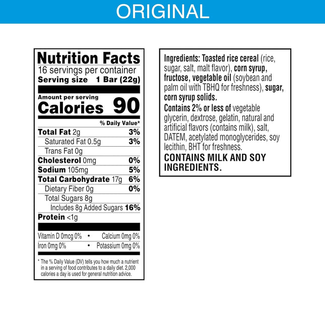 Marshmallow Snack Bars, Kids Snacks, Lunch Snacks, Original, 12.4oz Box (16 Bars) - photo 2