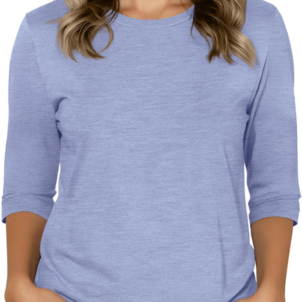 3/4 Sleeve Tops for Women Graphic Crew Neck Fall Blouses Spring T Shirts