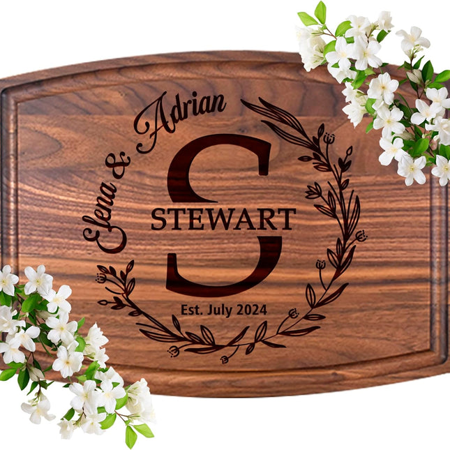 Personalized Cutting Board – Custom Cutting Board Wood Engraved Charcuterie Board, Unique Gift for Wedding