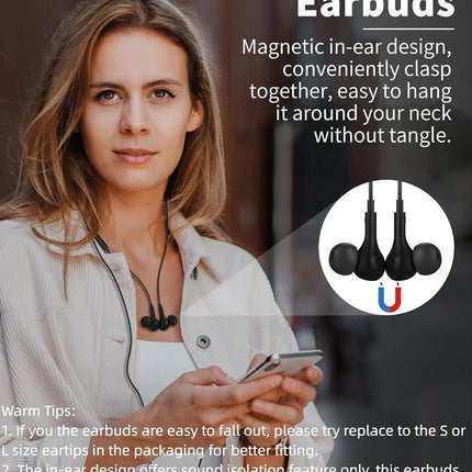 USB C Headphone for Samsung S26 S25 FE S24 A16 A17 Wired Earbuds Magnetic in-Ear Type C Earphone with Microphone Volume Control Bass Stereo Noise Canceling for iPhone 17 Pro Max 16 16e 15 Pixel 10a 9a