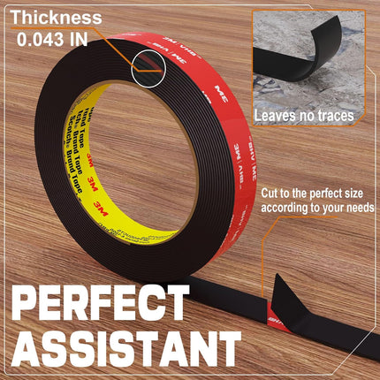 Double Sided Tape Heavy Duty 10FT,Double Sided mounting Tape for Walls,vhb Strong Double Sided Tape Heavy Duty for Car, LED Strip Light, Home/Office Decor