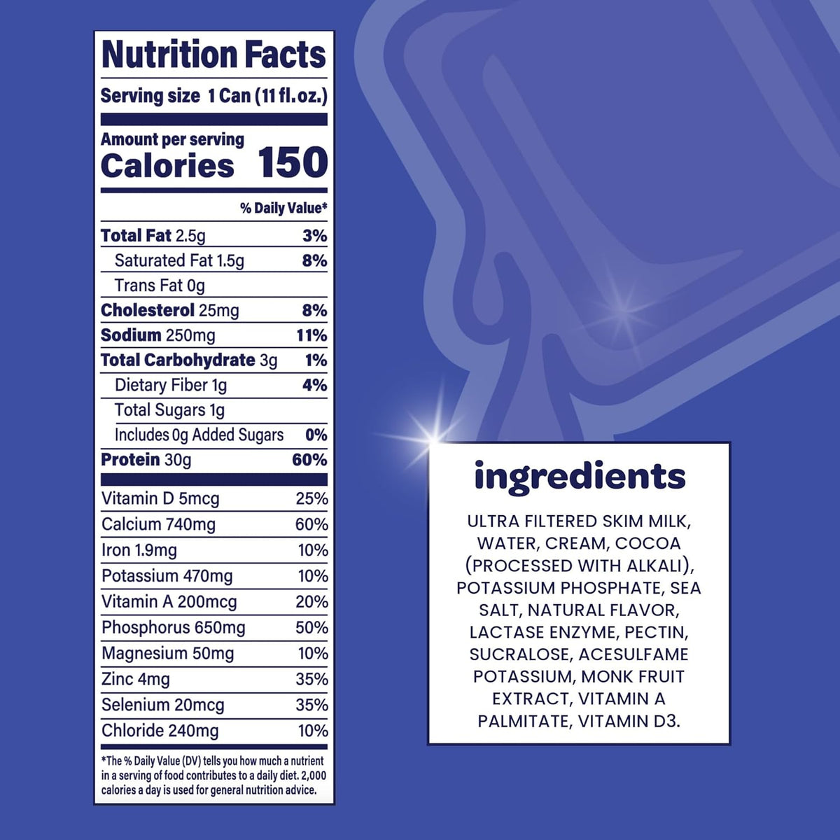 30g Protein Ultra Filtered Milk Shake - Chocolate, Lactose Free, 10 Cans - photo 2
