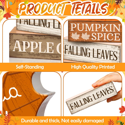 4 Pcs Thanksgiving Table Decor Wooden Stacked Maple Leaf Fall Decor