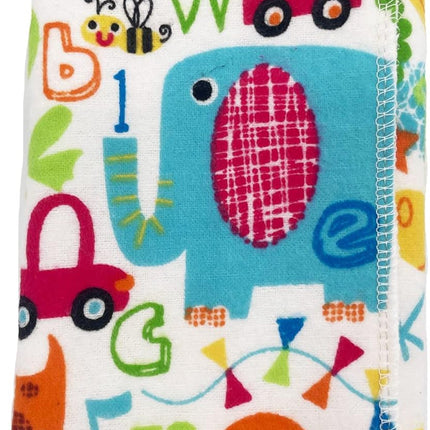 Infant Burping Cloth, Burp Cloths for Baby Boy or Girl, Soft and Absorbent - Cotton Reusable Spit Up Rags, XLarge, 1 Count (Animal ABCs)