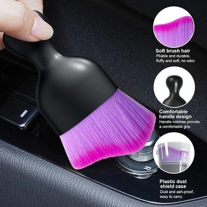 Car Detailing Brush, Curved Soft Bristles Auto Removal Dust Collectors, Universal Vehicle Dashboard, Air - photo 3