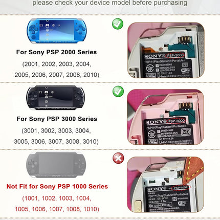 Battery for Sony PSP 2000 3000: Model PSP-S110 Portable Replacement Battery Pack 3.6V 1200mAh for Sony PlayStation PSP 2001 3001 Slim