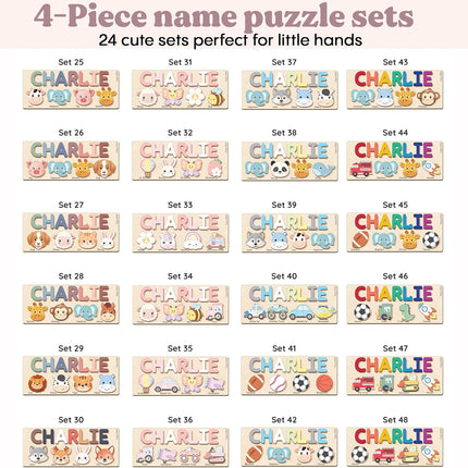 Personalized Name Puzzle for Toddlers 1-3, Custom Wooden Name Puzzle Gift for Baby Girls Boys, Personalized Baby Shower & First Birthday Gift, Montessori Learning Toy, CPC Certified (Animal Puzzle)