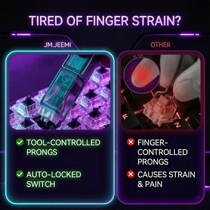 2-in-1 Keycap Puller & Switch Puller Tool with 2 Cleaning Brushes, 4-Claw Spring-Loaded Switch Remover by JM.JEEMI, Keyboard Maintenance Kit Compatible with Cherry MX Gateron Kailh Outemu Switches