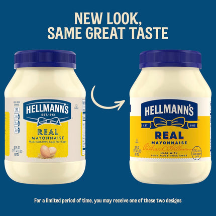 Hellmann's Mayonnaise Real Mayo 1 ct For A Creamy Sandwich Spread or Condiment Rich in Omega-3 ALA, Gluten Free 30 oz