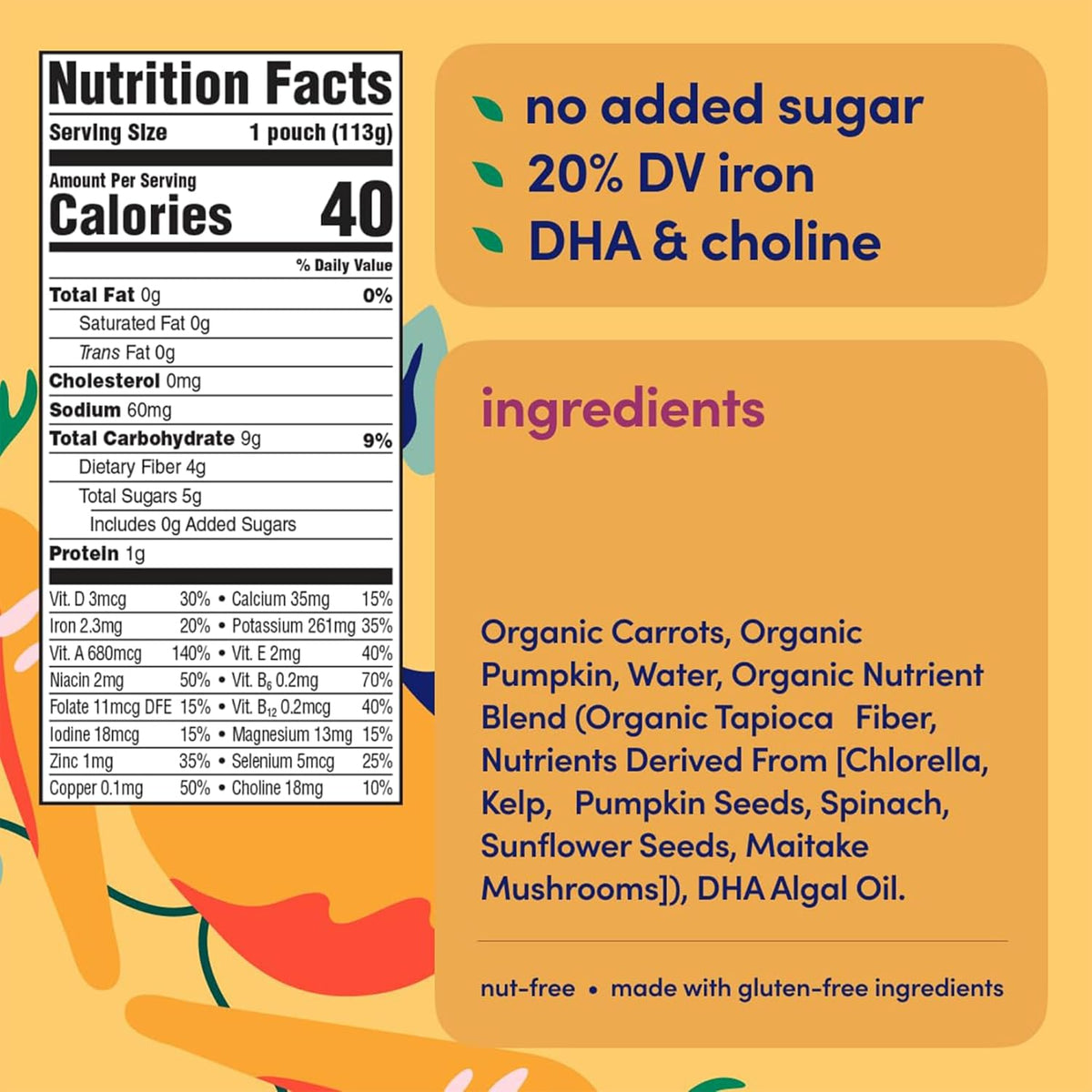 Organic Baby Food Pouches Variety Pack, Veggie & Fruit Purees, 4 oz, 8 Pack - photo 2