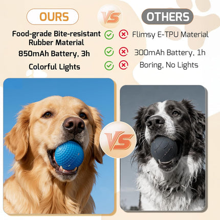 SNOYWEN Smart Interactive Dog Toy, Automatic Moving Bouncing Rolling Ball, Food-Grade Rubber Material IPX7 Waterproof Active Ball for Medium and Large Dogs