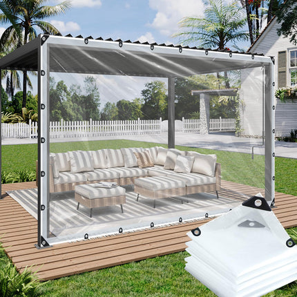 8x20ft Clear Tarps Heavy Duty Waterproof, Clear Tarp with Grommets